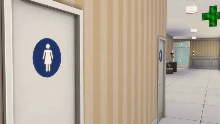 這次無論男、女廁，門都是灰白色。