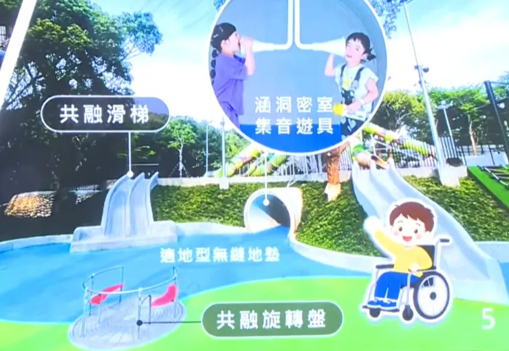 鰲峰山公園谷溜遊戲場設計計畫(建設局) ~但實際上這座旋轉盤更低矮,空間上也較侷限。