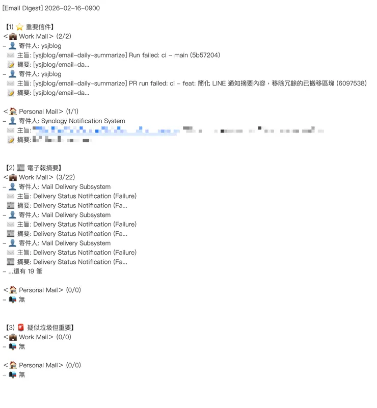 Line 每日通知摘要