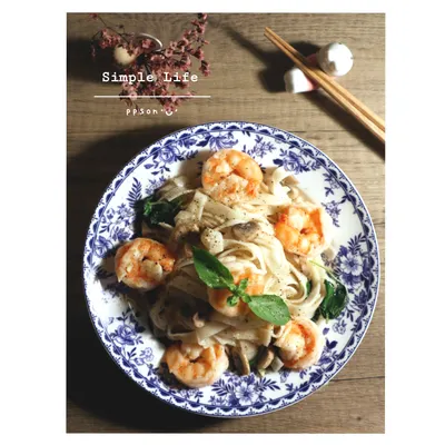 在家吃 | 塔香鮮蝦麵