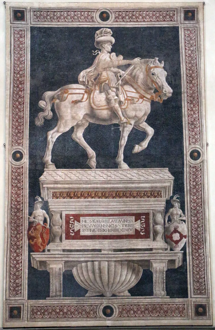圖二十：1455-56, The Equestrian Monument for Niccolò da Tolentino, fresco, 833 x 512 cm, Duomo di Firenze