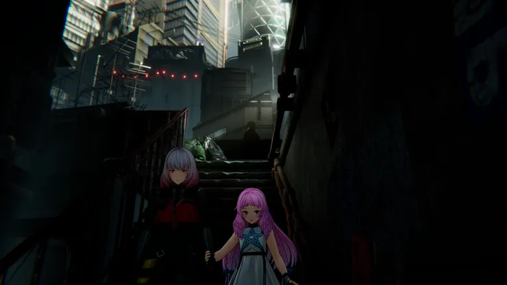 多個過場動畫中的其中一小片段截圖,左邊是指揮官,造型跟動畫版本的好像差不多