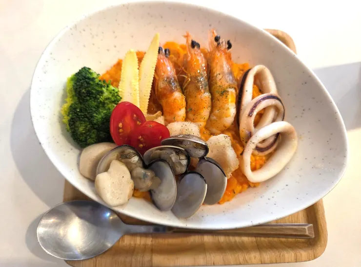 南瓜明太子海鮮燉飯
