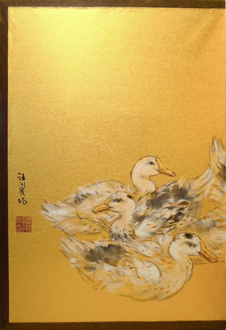 〈水邊籬下〉局部－左屏