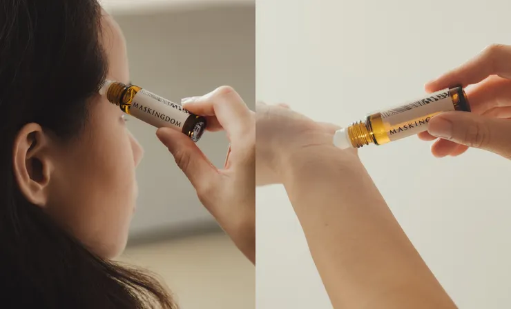 圖說：膜殿「聚寶能量精油滾珠」輕巧便攜，隨時隨地安撫心靈，為您轉換情境氛圍。（資料來源：十藝生技）