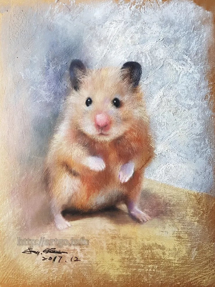 鼠來寶 (媒材:粉彩)