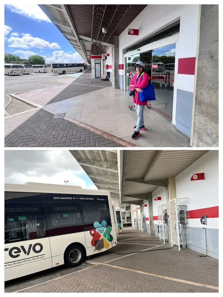 埃武拉巴士站電動巴士充電中