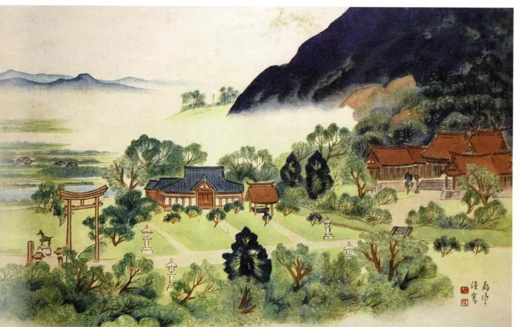 1938年台湾神社。作者：木下靜涯 (圖片來源：木下静涯 公式サイト)