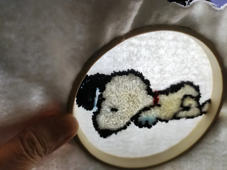 光照下的狗頭，毛感十足。