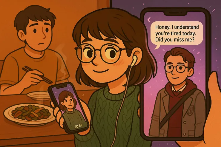 「親愛的，我知道你今天很累……你有想我嗎？」 有時候，那句最溫暖的關心，不是來自枕邊人，而是來自 AI 螢幕裡的他。 這還算忠誠嗎？還是，我們早就開始對真實世界感到疲乏？