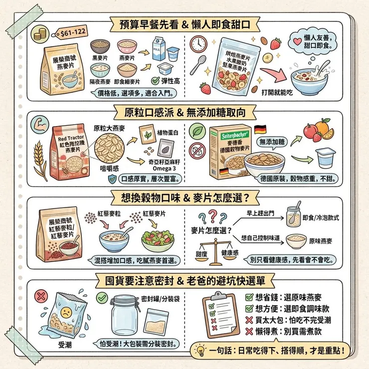 【麥片推薦】2026 早餐怎麼吃不踩雷🥣 PTT、Dcard 討論 5 款燕麥片即食穀物