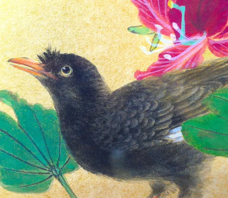 〈閑庭幽趣〉局部－八哥