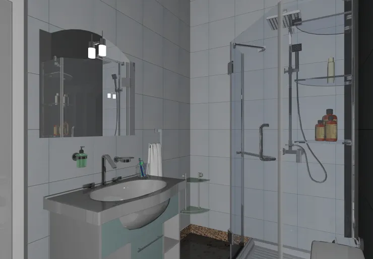 這是從洗衣機那邊望過來。洗滌盆就是很一般的貨色。