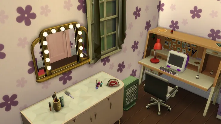 鏡子也特意選有燈的,打扮更得心應手。