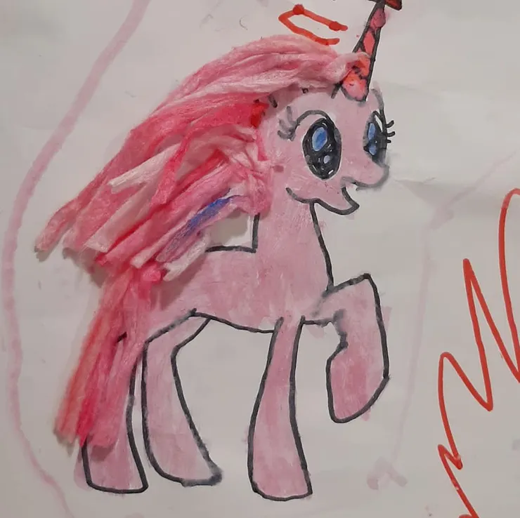 彩虹小馬效果也很好 （妹妹還幫牠修毛😂）