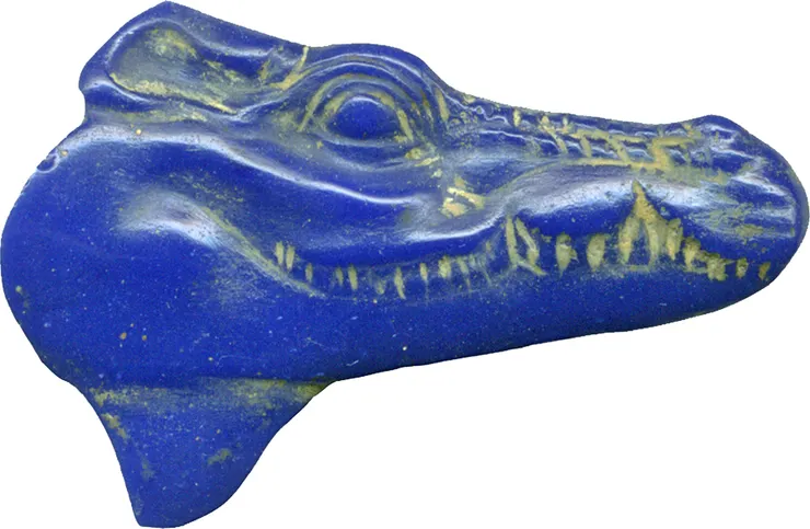 索貝克鱷魚頭深藍色玻璃鑲嵌裝飾物
