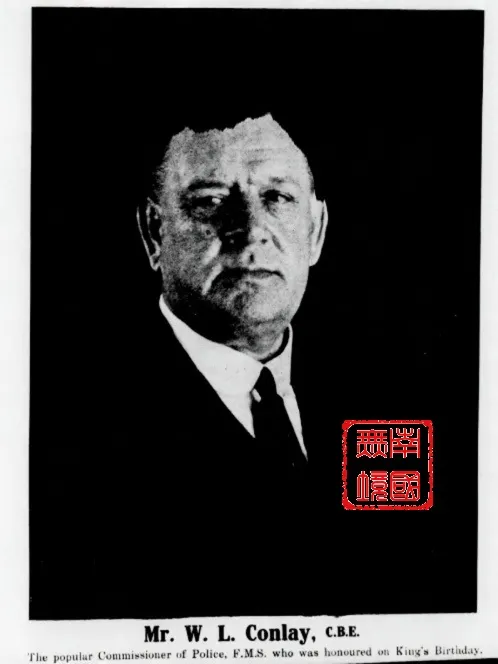 馬來聯邦總警監康萊肖像。-“Malayan Saturday Post ”，14th June 1924 ，Pg5.