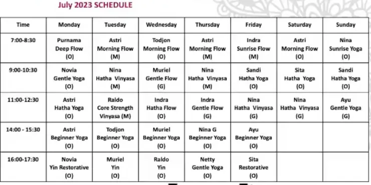 每個月課表會有不同,要去的時候再看一下官網資訊就行,課程種類多,幾乎全天有課