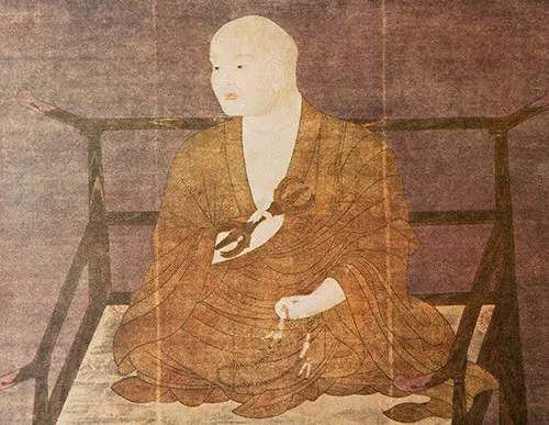 手持三鈷杵的弘法大師(圖片來源:The Official wakayama Travel Guide)