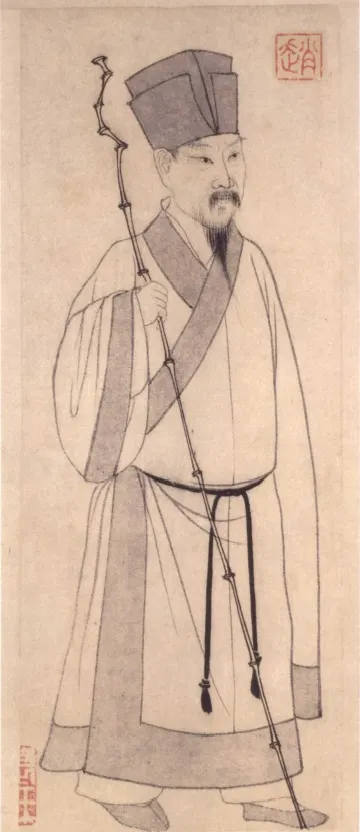 元.趙孟頫作行書《前後赤壁賦卷》冊首東坡小像