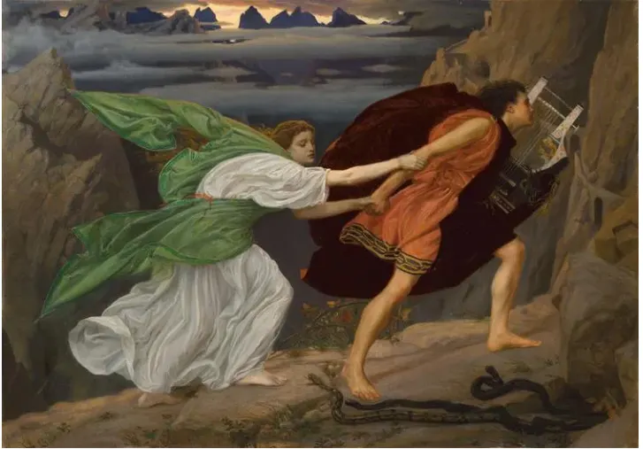 Painting : Edward John Poynter, Orpheus and Eurydice. 圖片取自網路