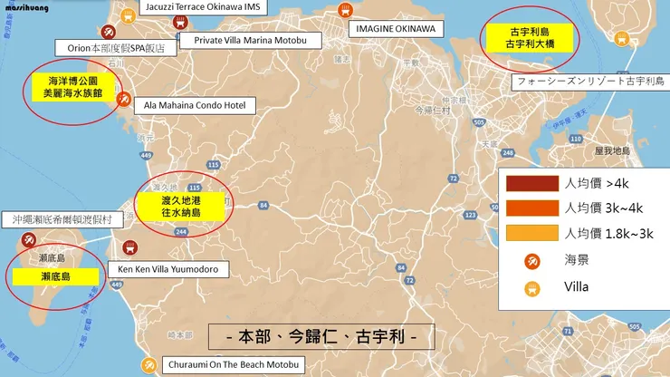 本部、今歸仁、古宇利
