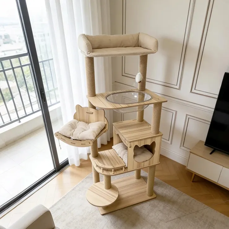  大坪數豪華選：【AOYI奧藝】加大太空艙貓跳台 胖貓專用貓爬架