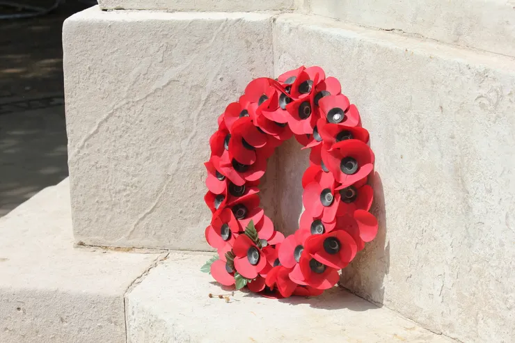 倫敦 Whitehall 外 Cenotaph 的紀念花環