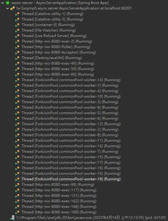 Figure 4 — Worker threads (ForkJoinPool)