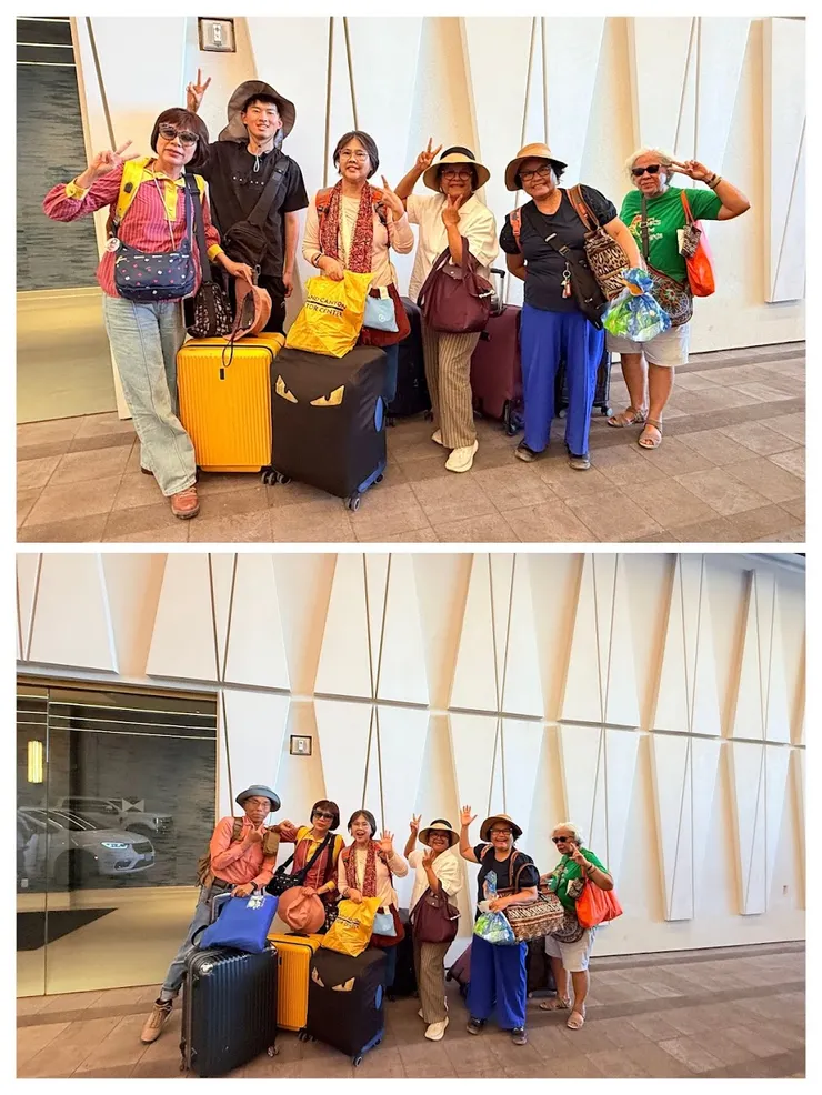 和導遊及印尼團員合影道再見