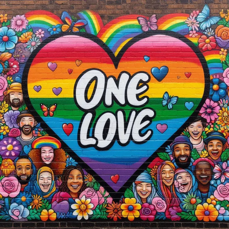 copilot，說："幫我畫張圖表示one love"