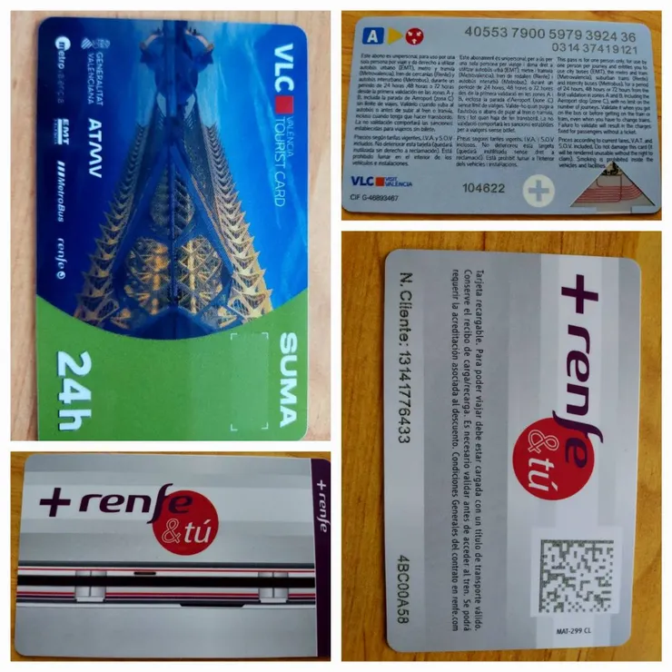 24小時交通卡 以及 一日來回Valencia-Buñol票