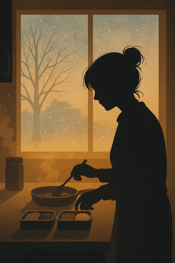 這是我最近才打開的記憶寶藏～ 我都忘了她每天清晨為我們準備新鮮便當，怕我們嫌蒸飯箱的味道，也不想讓我們吃隔夜菜。那麼冷的天氣，我碰水都哇哇叫了，但她卻默默堅持著。看看，我媽是不是很偉大？