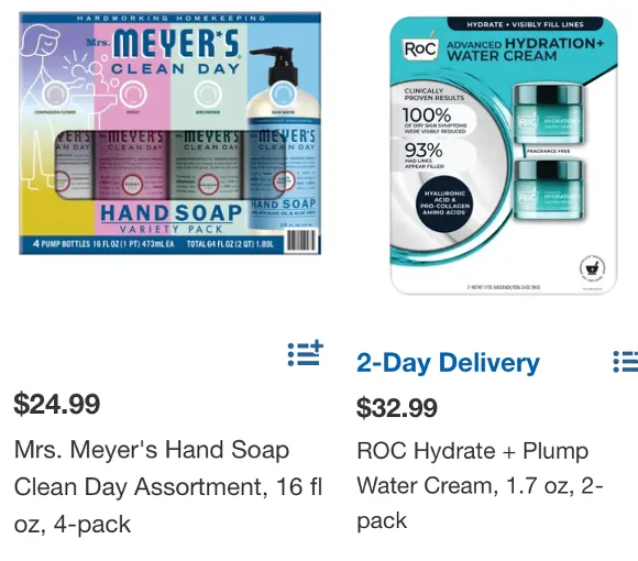 左起：洗手乳、ROC保濕霜。