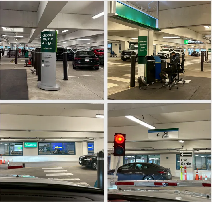 自助取車|工作站|離場時往櫃檯視角|離場閘門