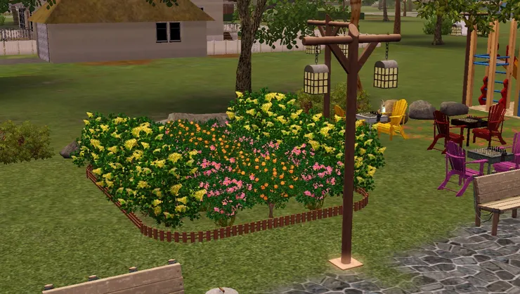 這是另一個大花圃，公園的花必不可少。