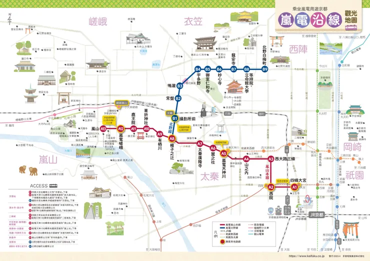 地圖載自：京福電氣鐵道株式會社官網