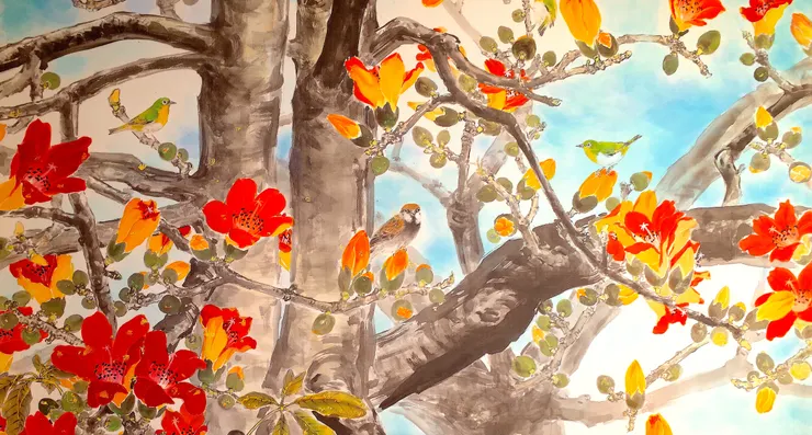 〈四月天晴〉局部－木棉