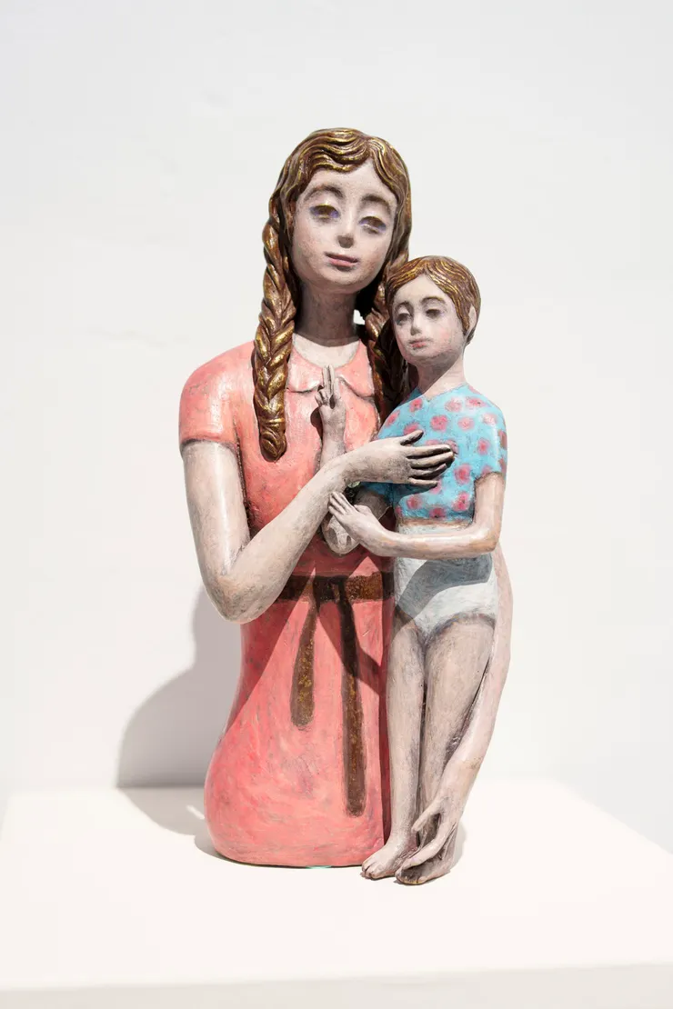 紀釉惟，「安息之所」系列創作，銅、油彩上色，2024