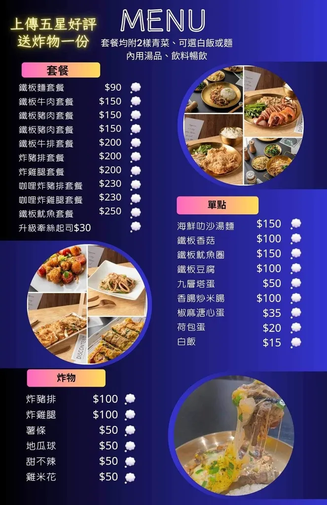 (中原美食)上癮食板屋~超夠味鐵板套餐現點現炒~雞豬牛海鮮通