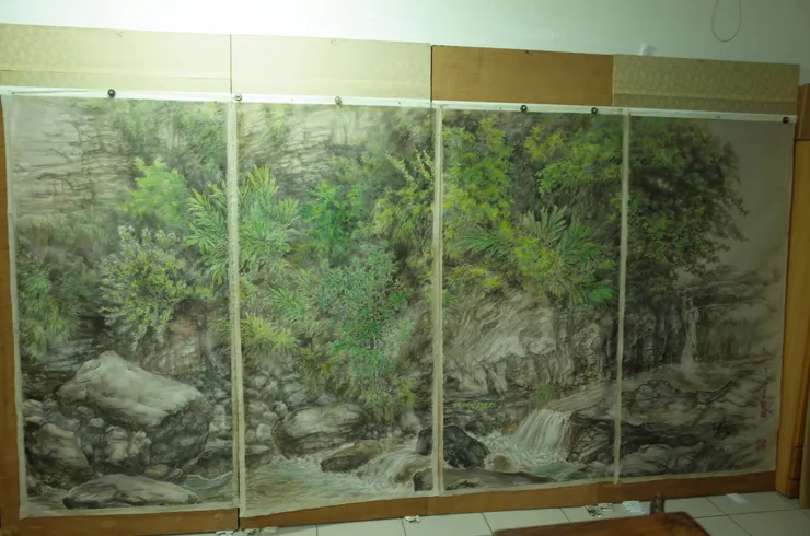 去掉木框的絹布(將送裱褙)