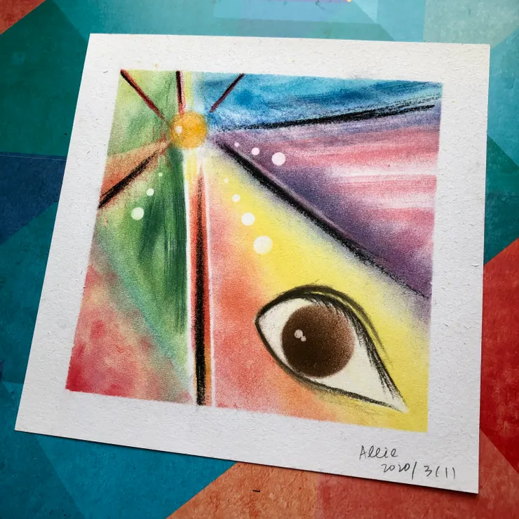 昨天從老家找到這張幾年前的畫作,喜歡有希望的感覺