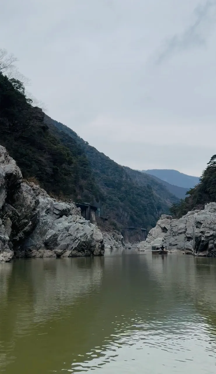 大步危峽谷，但這天水有點濁濁的，看不出來原本青翠的綠色