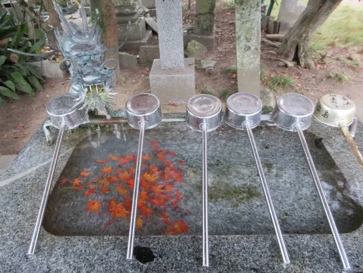 第9番 法輪寺 - 只是簡單放了幾片楓紅,卻有如此藝術效果