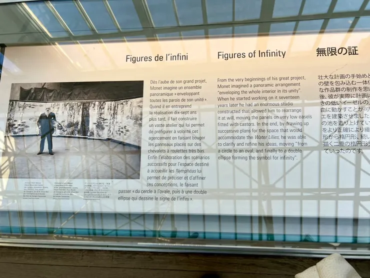 展示館的解釋，有莫內在他畫室的照片，就是畫這幾張大幅的圖。