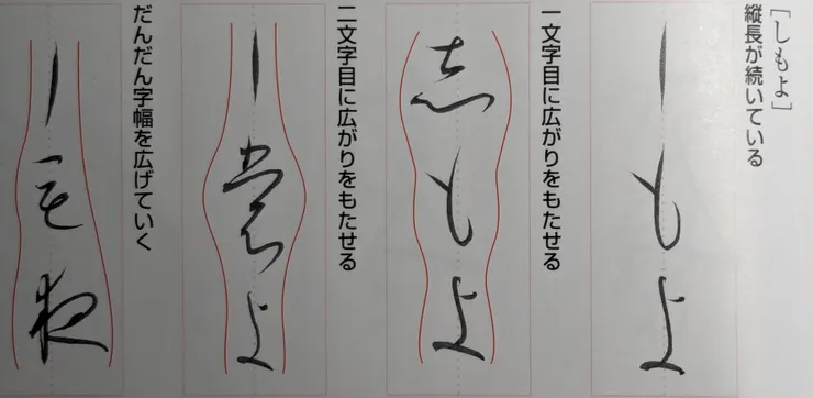 圖片取自《かな書道入門》。高城弘一著。