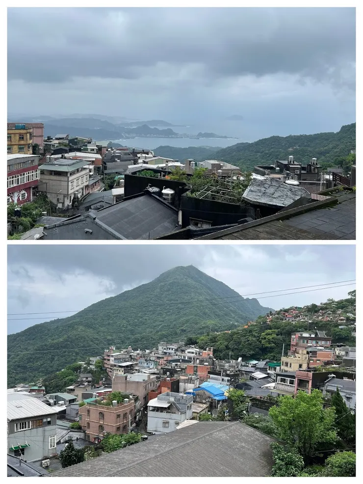 依山勢建立的民宅， 祖先長眠之地在更高處。