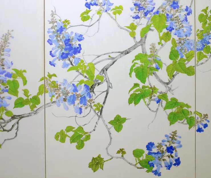  〈春律─向林玉山老師致敬／三月之晨〉局部－泡桐