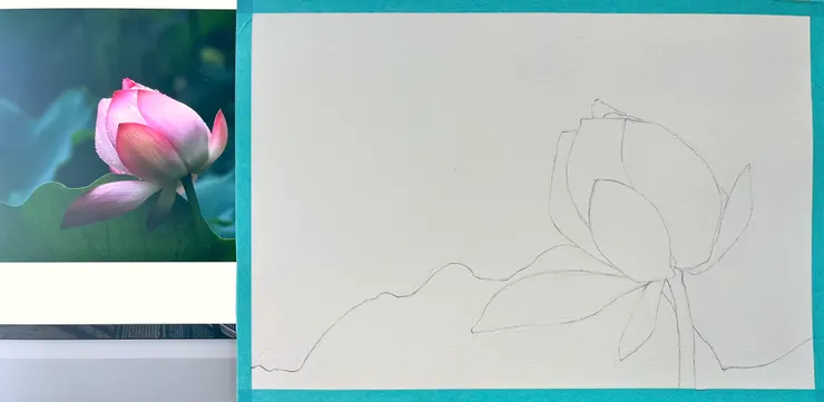 圖YH.CC@水彩練習 W56線稿, 構圖參考取自網路攝影