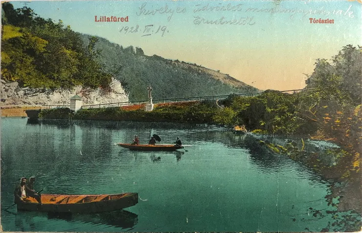 1928 年的哈莫里湖（ Lake Hámori ）明信片